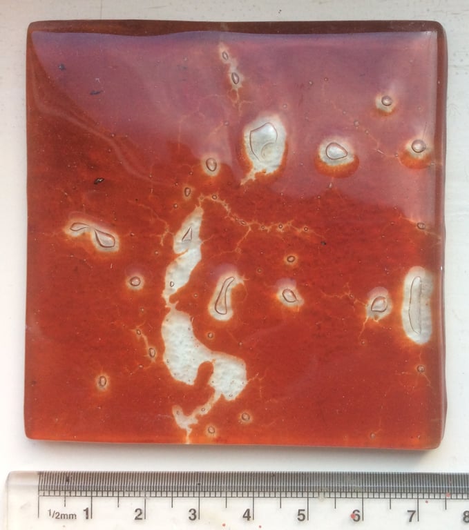 Fused Glass Marbled Tile or Coaster