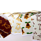 10 jingle bell handmade christmas gift tags, gift wrapping accessory, 