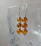 sterling silver amber earrings,  genuine amber drop earrings - Image 5