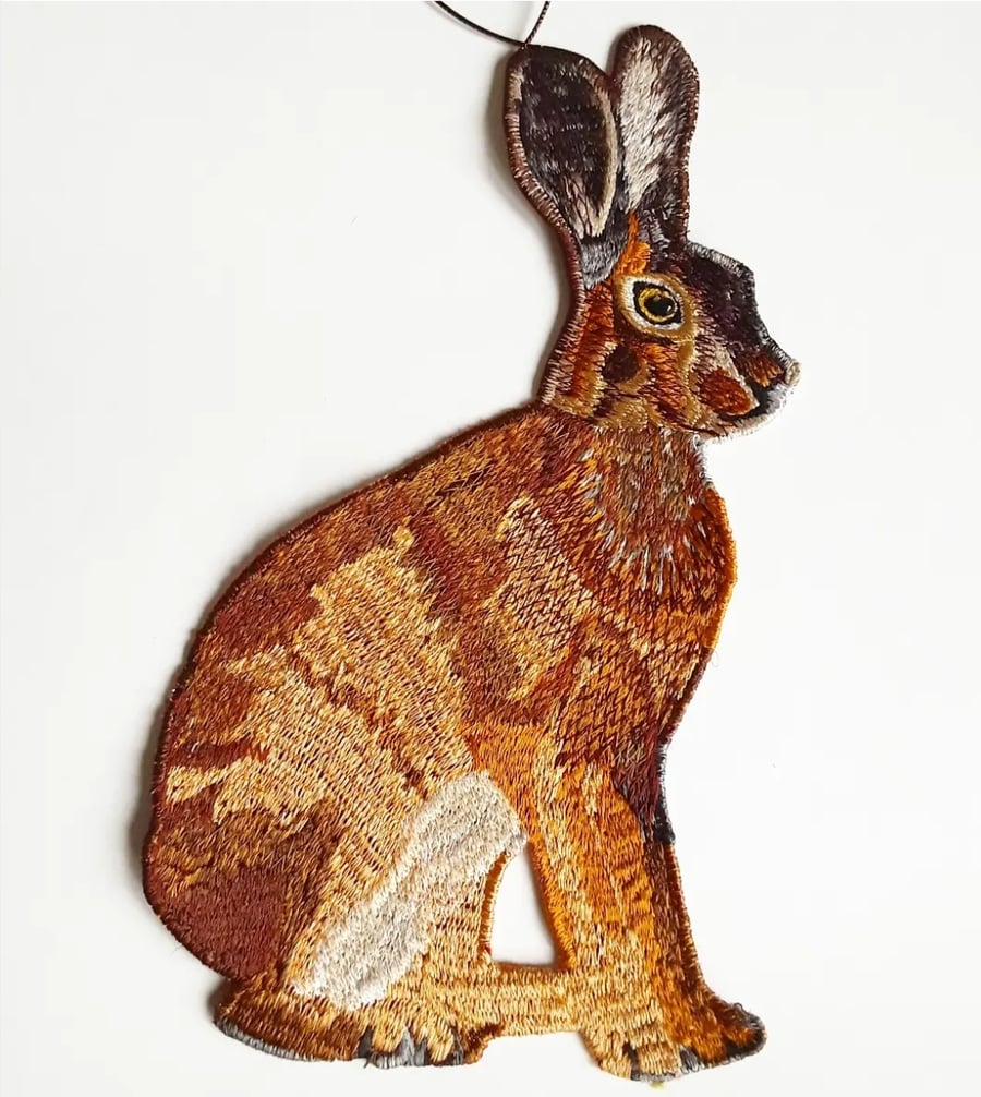Hare Embroidered Hanging Decoration 
