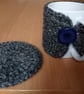 Chunky Grey Crochet Mug Warmer and Coaster Gift Set