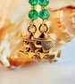 Halloween Witch Earrings Green Crystals, Trick Or Treat, Price Inc UK Delivery - Image 3