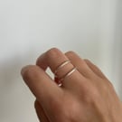 Silver double band ring - Sterling silver 925 - Adjustable