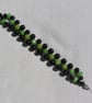 Black Onyx & Green Peridot Gemstone Woven Beaded Bracelet "Phillina" - Image 5