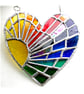 Sun Heart Suncatcher Stained Glass Rainbow Rays Handmade 006 - Image 5