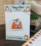 Autumn cat Acrylic Pin Badge, Coffee Cat Brooch, Kawaii Cat Gift - Image 5