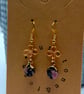 Handmade Dainty Pale Gold Pink Rhodonite Gemstone Dangle Earrings - Image 2