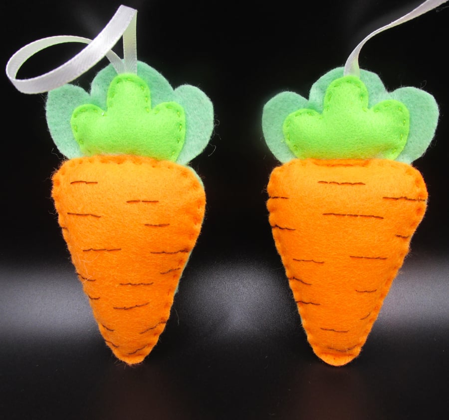 Felt Carrot Easter Decorations, Felt Garlands, Easter Hanging Ornaments