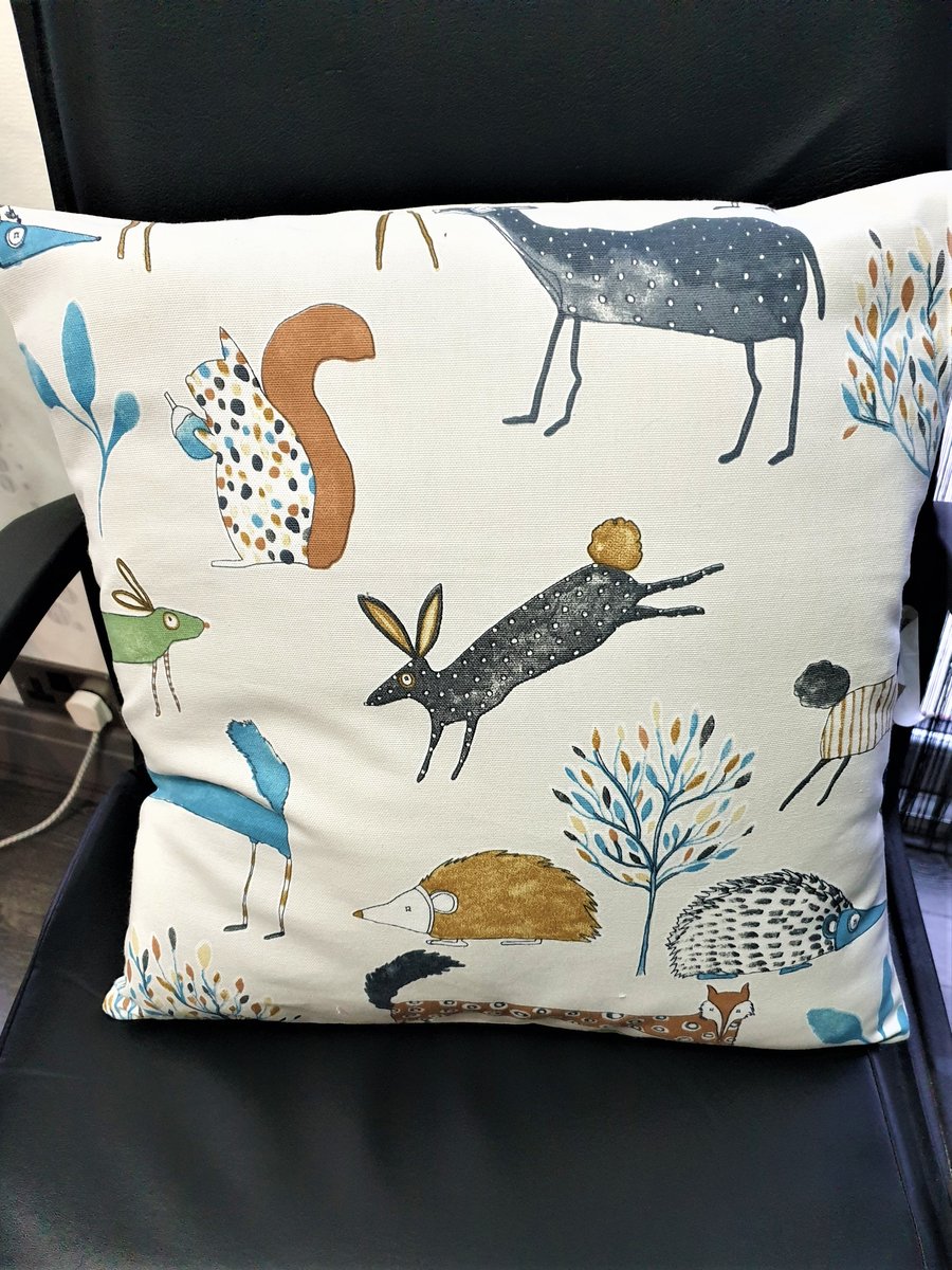 Woodland Animal Print Cushion Cover