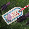 Ceramic gift tag decoration with bird pottery gift tag