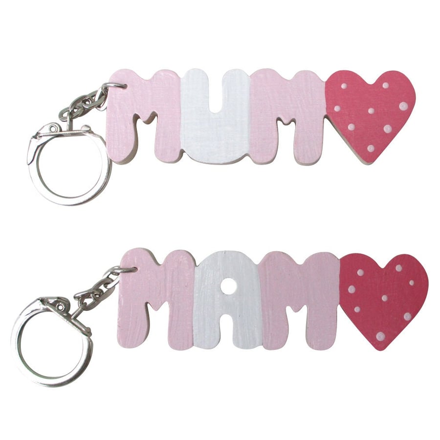 Wooden MUM & MAM Keyring