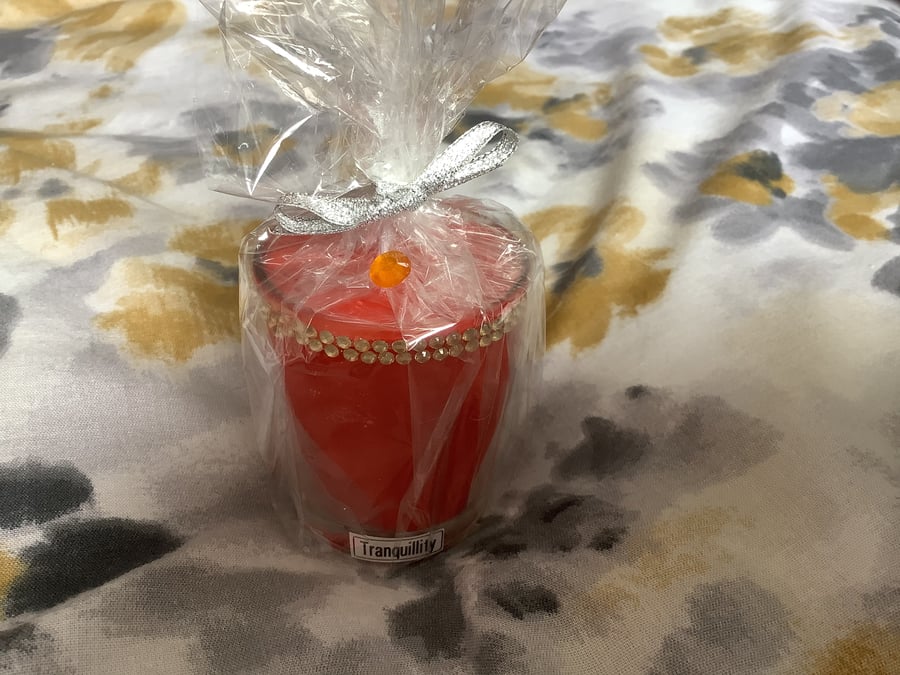 Handmade scented candle In a glass holder