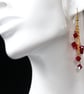 Long Red Cascade Earrings - Image 1