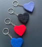 Needle felted heart keyring