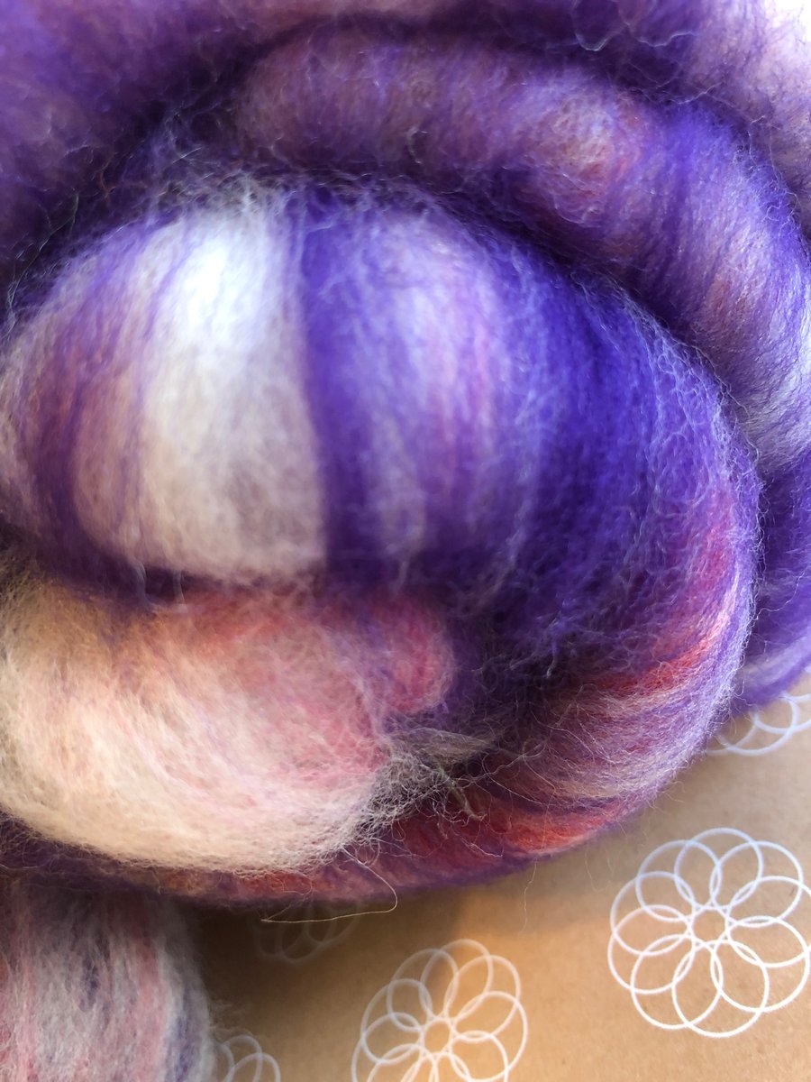All natural hand blended batt for spinning or felting 'Ancient Unicorn'