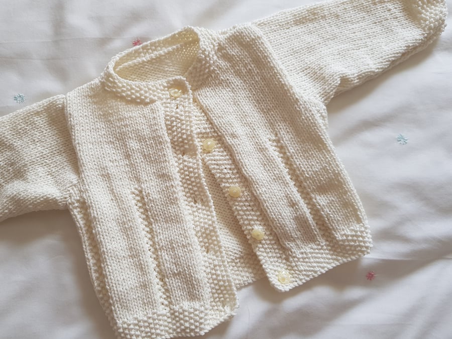 Cream Baby Cardigan 16" chest