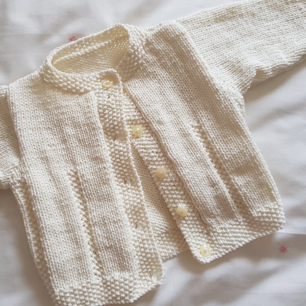 Cream Baby Cardigan 16" chest