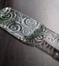 Handmade Fused Glass Recycled Wine Bottle Spiral Plate With Raised Neck Handle - Image 4