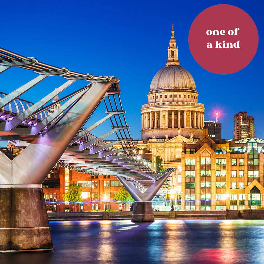 London Millennium Bridge River Thames St.Paul's Cathedral - Free UK Postage!