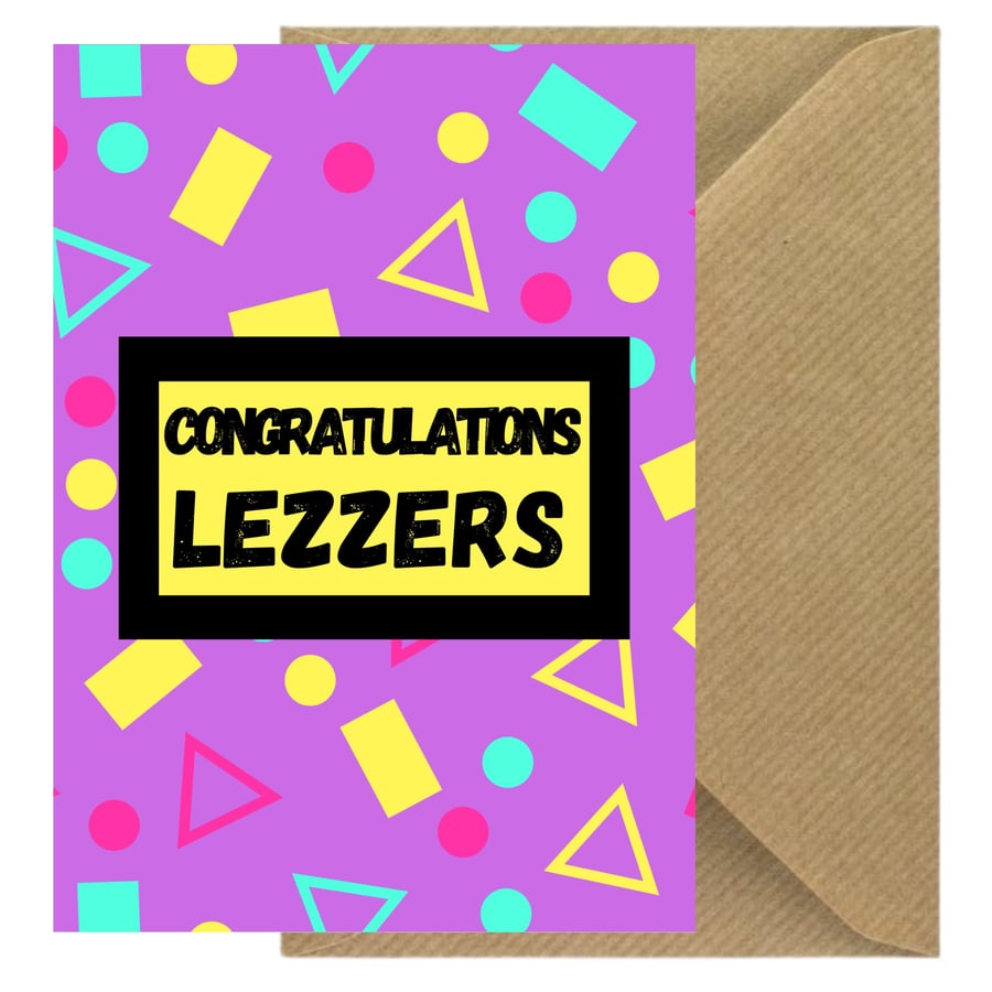 Congratulations Lezzers Lesbian Engagement Card