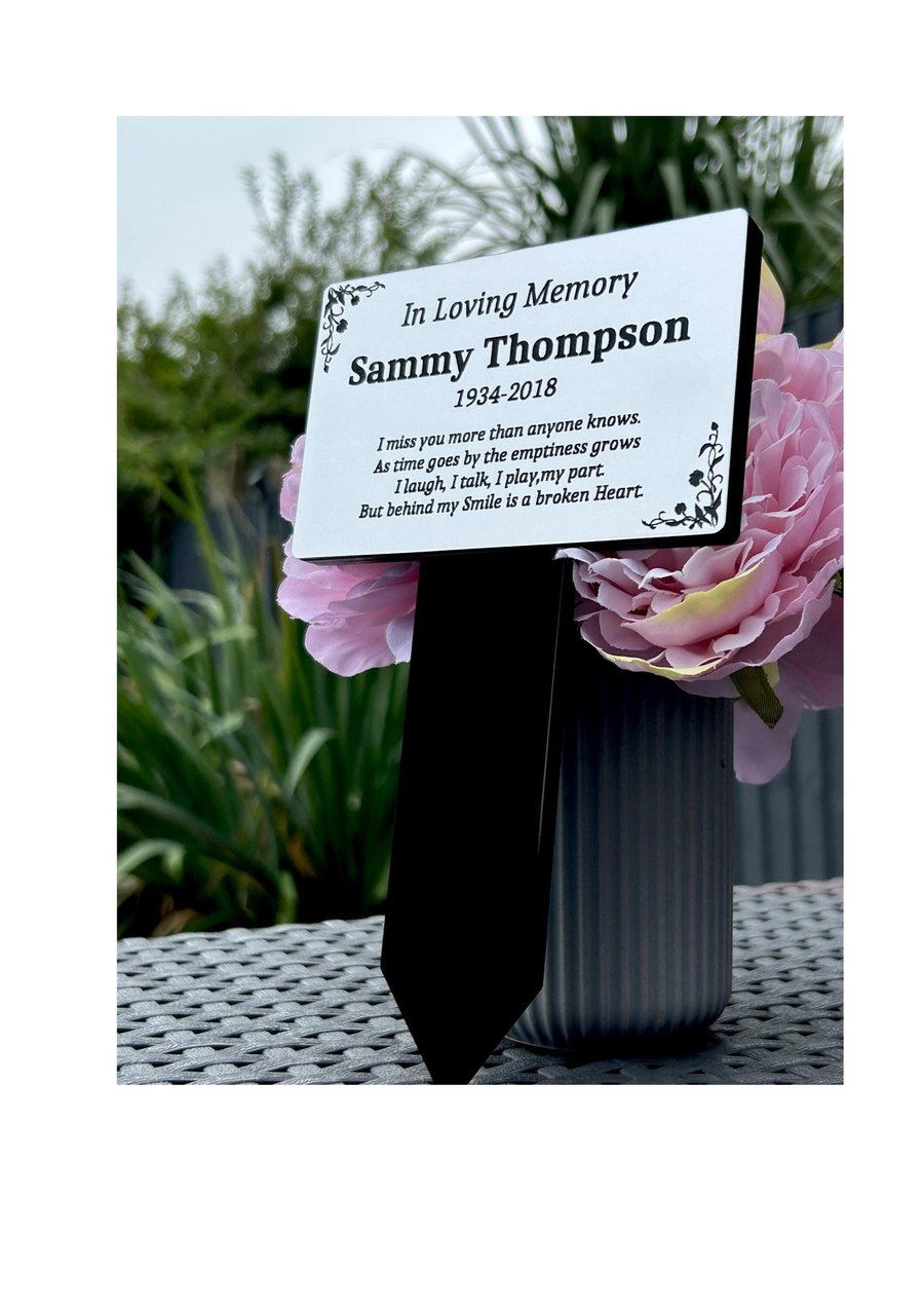 Personalised Memorial Plaque, Pet memorial plaques, Grave Marker, Remembrance St