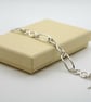 Silver link bracelet knotted and paperclip links - Image 1
