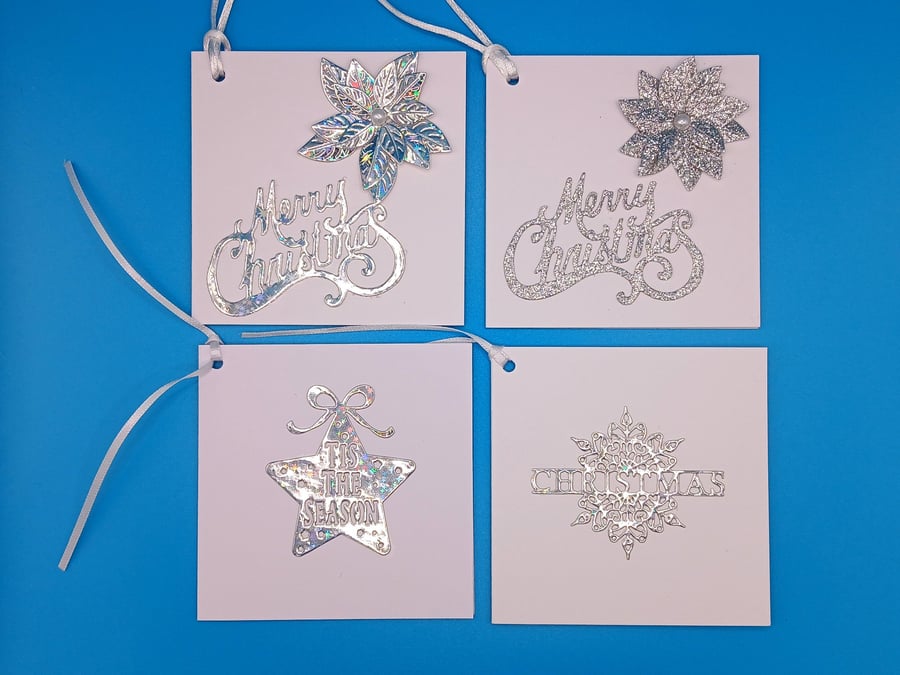 Set of 4 Luxury gift tags, Handmade