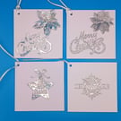 Set of 4 Luxury gift tags, Handmade