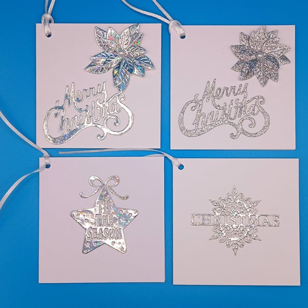 Set of 4 Luxury gift tags, Handmade