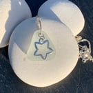 Sterling silver chain and white seaglass pendant