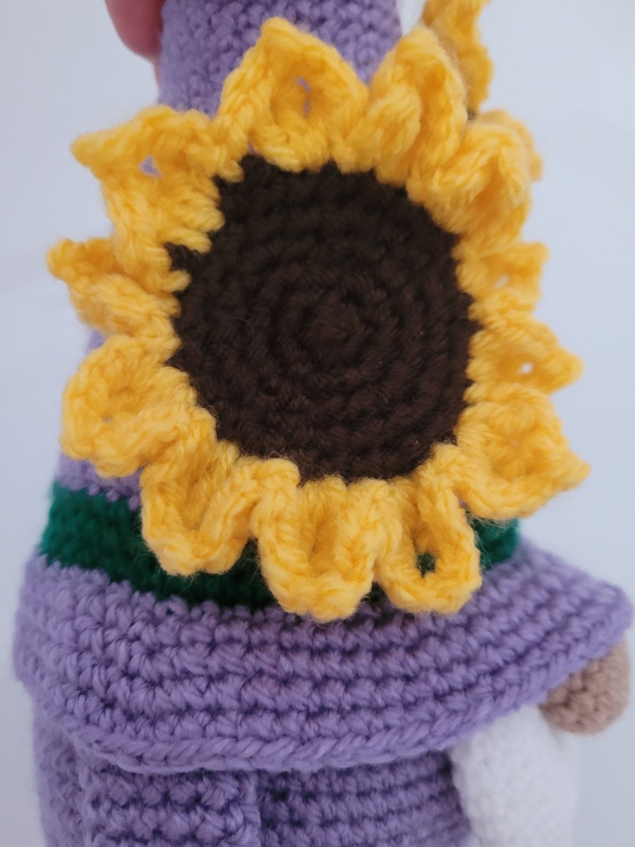Sunflower Gonk, crocheted 