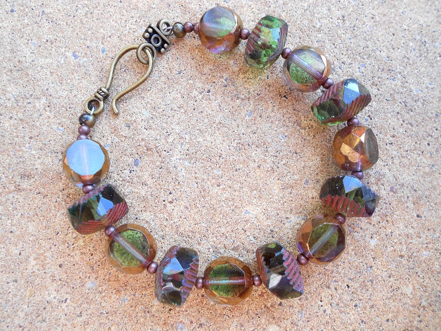 Czech Glass Vintage Style Bead Bracelet