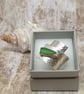 Unique Chuky Light Green Seaham Seaglass Wide Textured Spiral  Ring  - Image 2