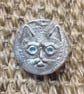 Cat face Ring (large), Sterling Silver - Image 1