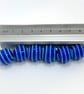 Handmade blue stripey lamp work glass beads - Image 6