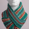 Cosy ribbed cowl neck warmer scarf handmade crochet one off unisex vegan