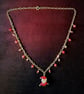 Father Christmas Lampwork Pendant & Red Crystal Drops GoldPlate Necklace 18 inch - Image 7