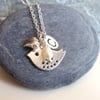 Personalised necklace with silver bird and a freshwater pearl, initial necklace
