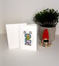 Unique Embroidered Birthday Card – Whimsical Cross Stitch Character - Image 4