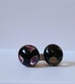 Sparkly, spotty fused glass stud earrings