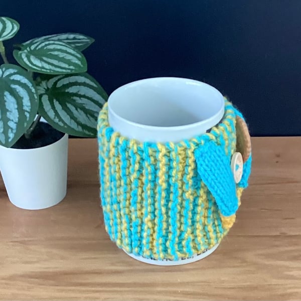 Knitted mug cosy,Mug hug,Cup cosy, Hand knitted cosy,Thick mug cosy.