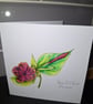 Original Handpainted Greeting Card-Four O Clock Flower - Image 2