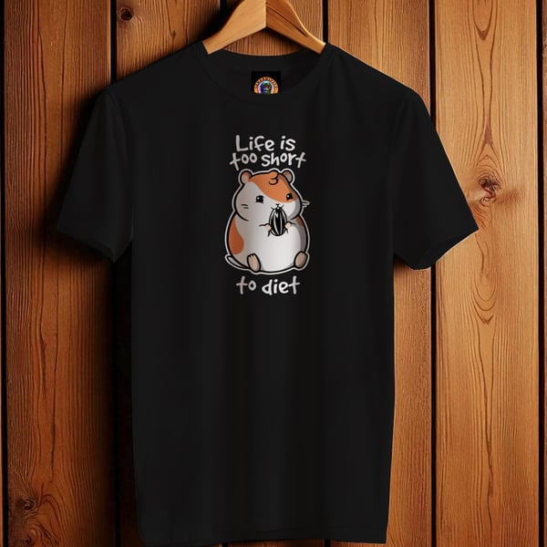 Life is too short to diet! funny unisex t-shirt 100% cotton S-XL and brand new 