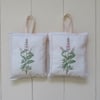 Embroidered English lavender bag - pink foxglove 