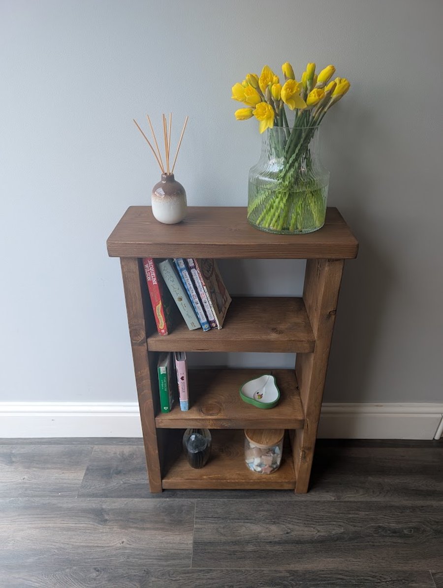 Handmade Rustic Book Shelf Solid Wood Hallway Console Table – Storage