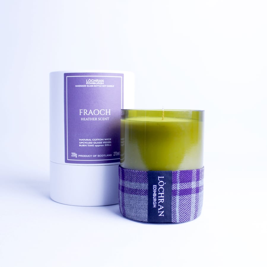 FRAOCH Heather Scented, Glass Bottle Soy Candle