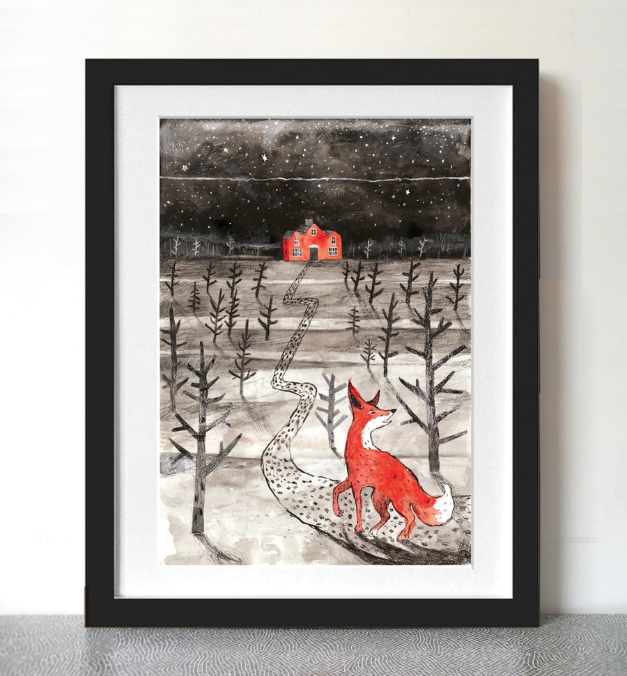 Illustration Art print, Fox art print, The Tale of Mr Fox a3 Print 