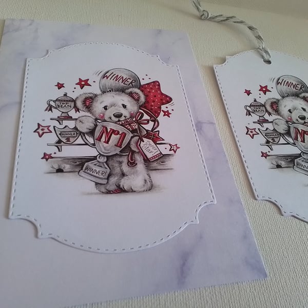 Card and gift tag set. Birthday card. Any occasion card. Ref 438