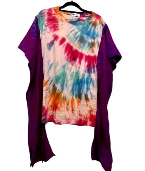 Boho Hippie Upcycled Tie Dye Top , Sustainable, Hand Dyed, One of a Kind Fashion