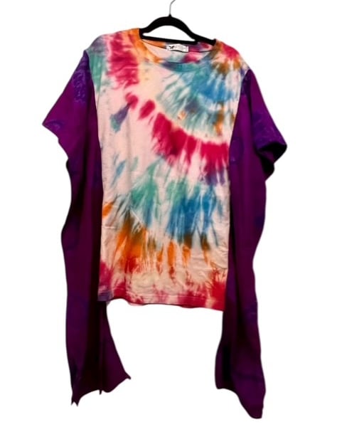 Boho Hippie Upcycled Tie Dye Top , Sustainable, Hand Dyed, One of a Kind Fashion